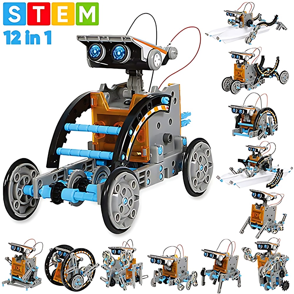 Diy Robot Electronics Kit - Solar Robot Building Blocks 12 In